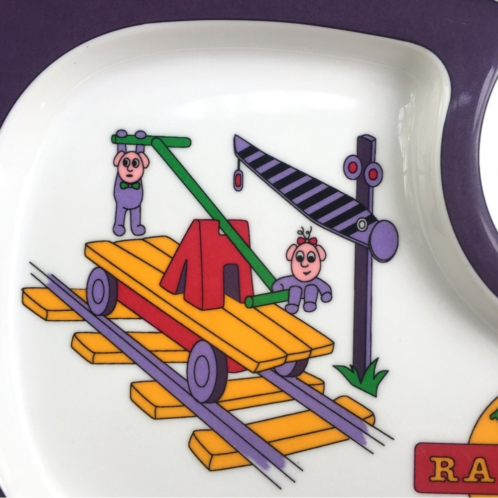 Oneida Melamine Childrens Meal Plate Set of 3 Railroad Choo Choo Train Vtg 1994 - Picture 3 of 8